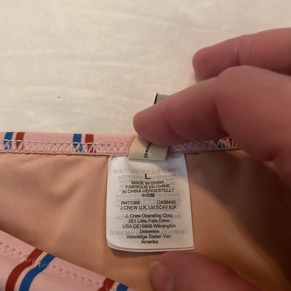 NWO liner - Madewell pink with  stripes bikini swimsuit bottoms L - Picture 3 of 4